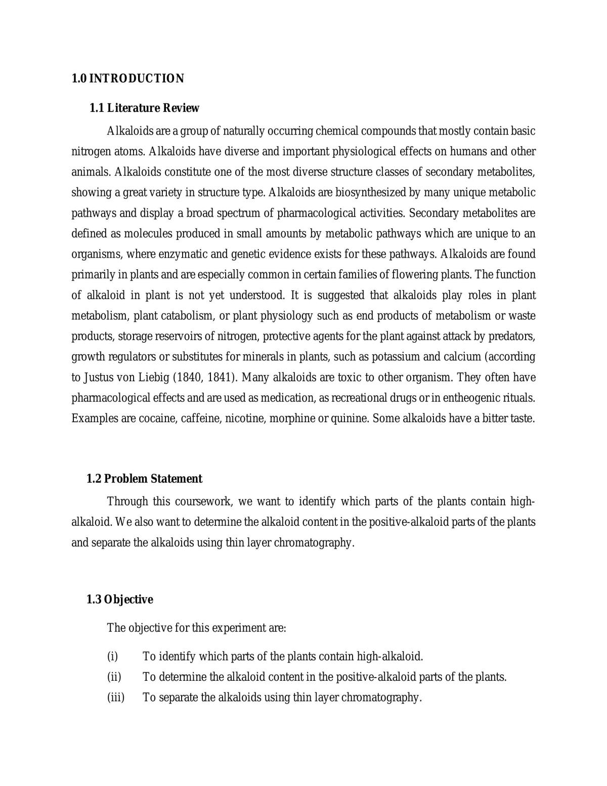 Project Discussing the Alkaloid Screening of Plants - Page 2