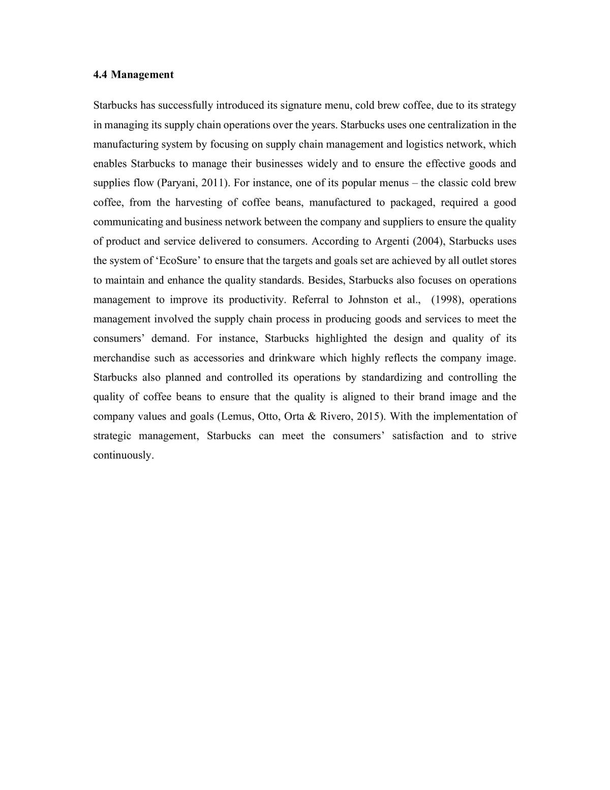 Operations Management Project - Starbucks - Page 10