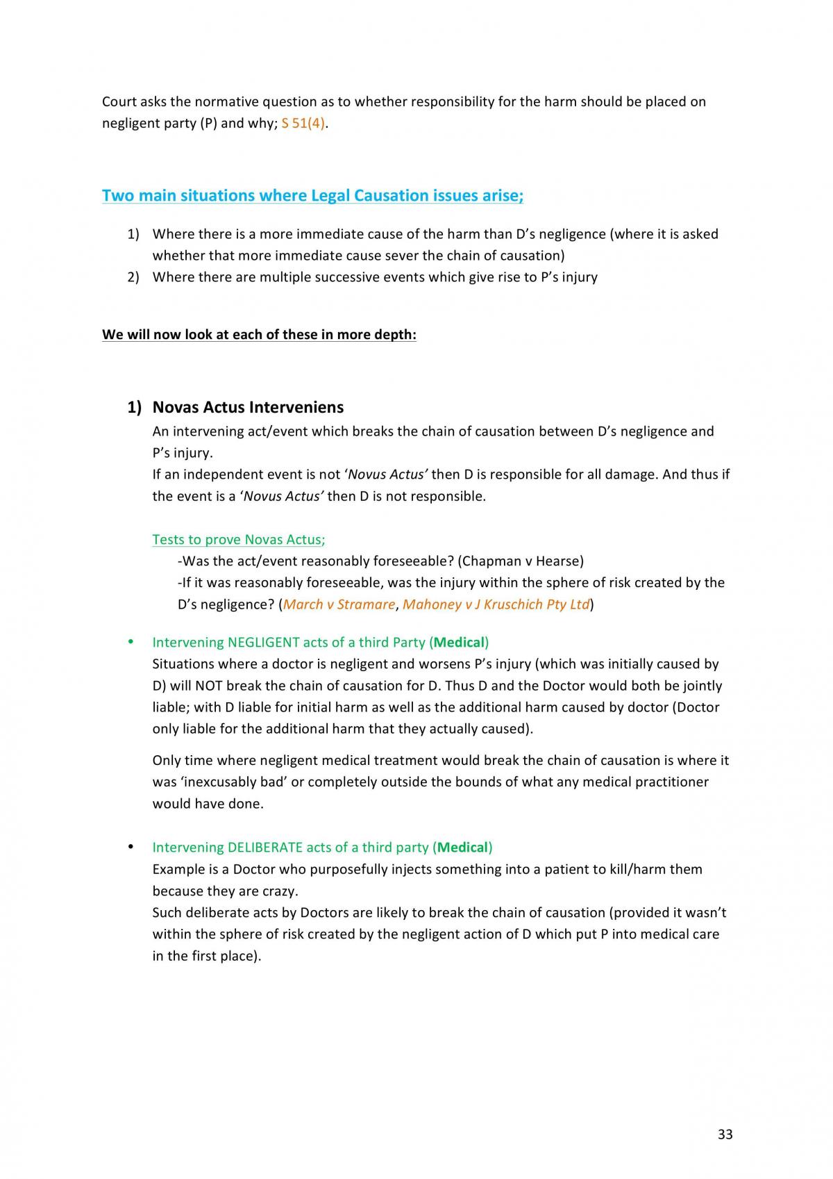 Torts Exam Notes - Page 33