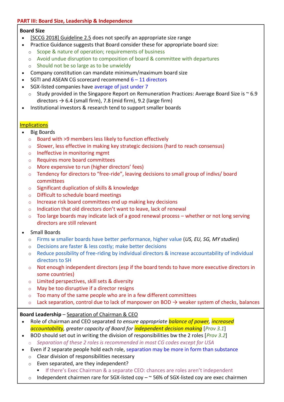 Consolidated Corporate Governance Notes - Page 18