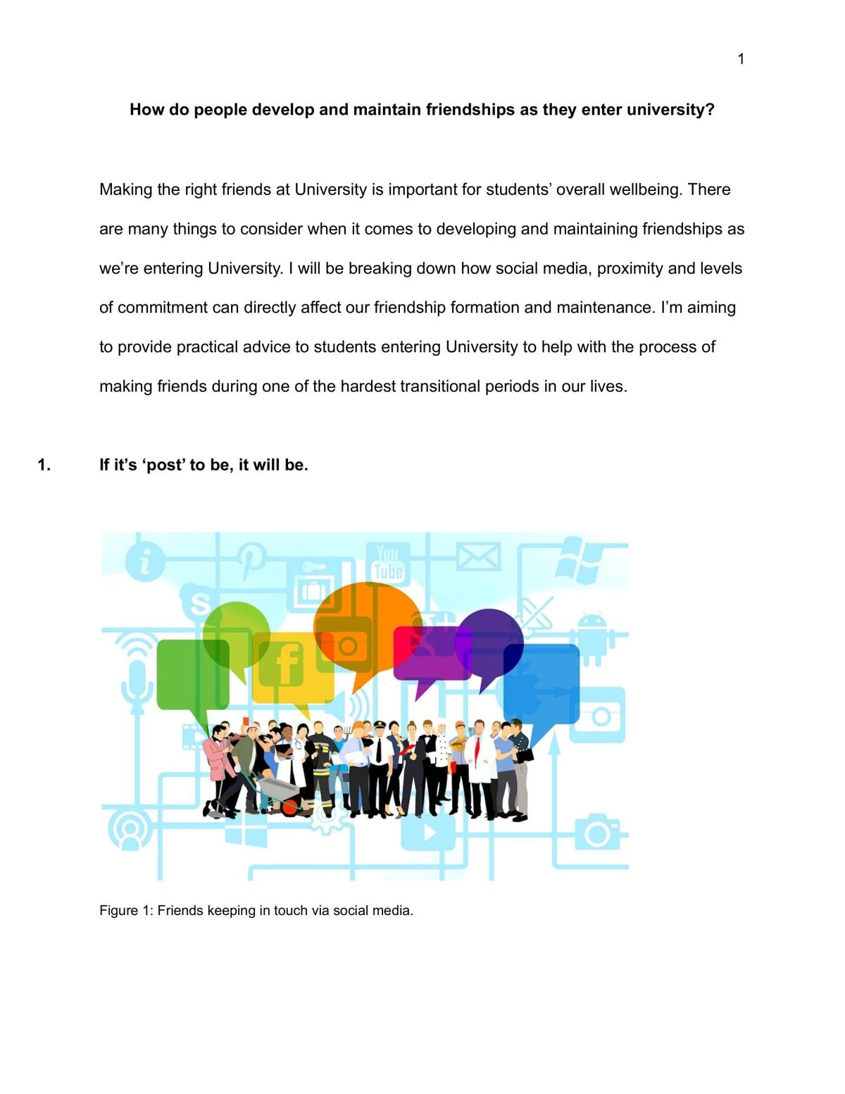 How do people develop and maintain friendships as they enter university? - Page 2