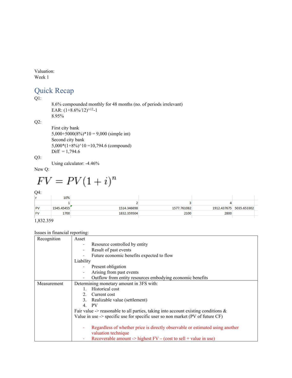 Valuation Notes - Page 2