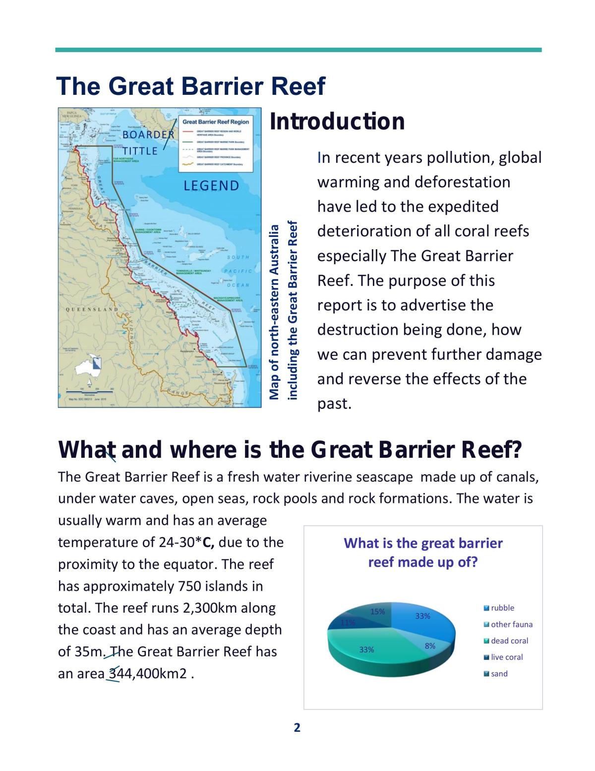 Report on the Great Barrier Reef (bibliography included) | Geography ...