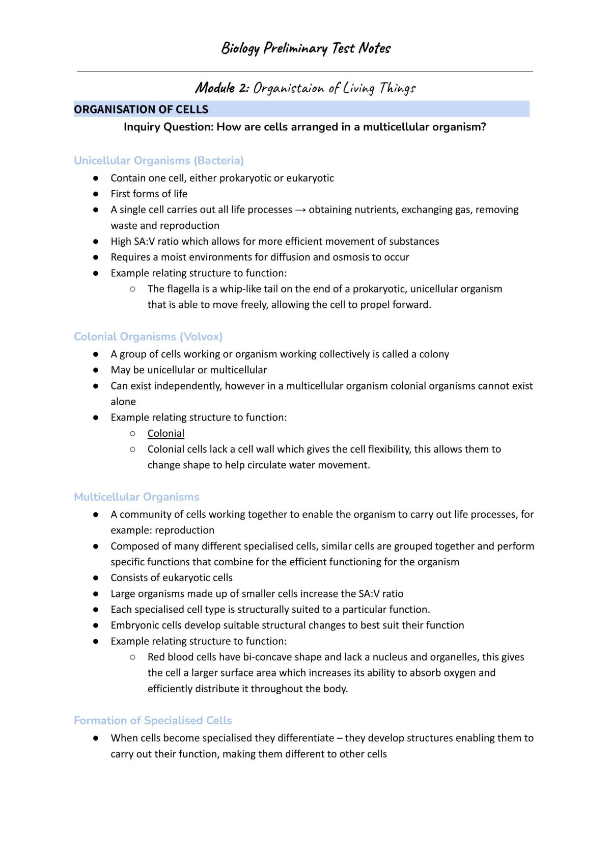 Biology Preliminary Notes - Page 26