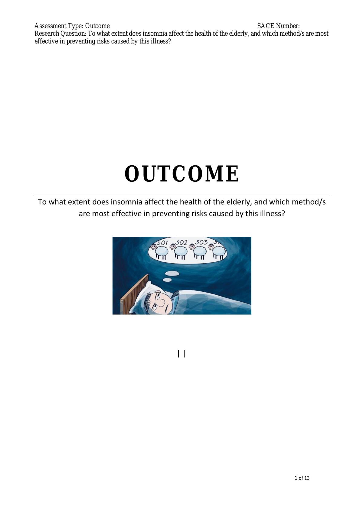 Outcome - Insomnia in Elderly - Page 2