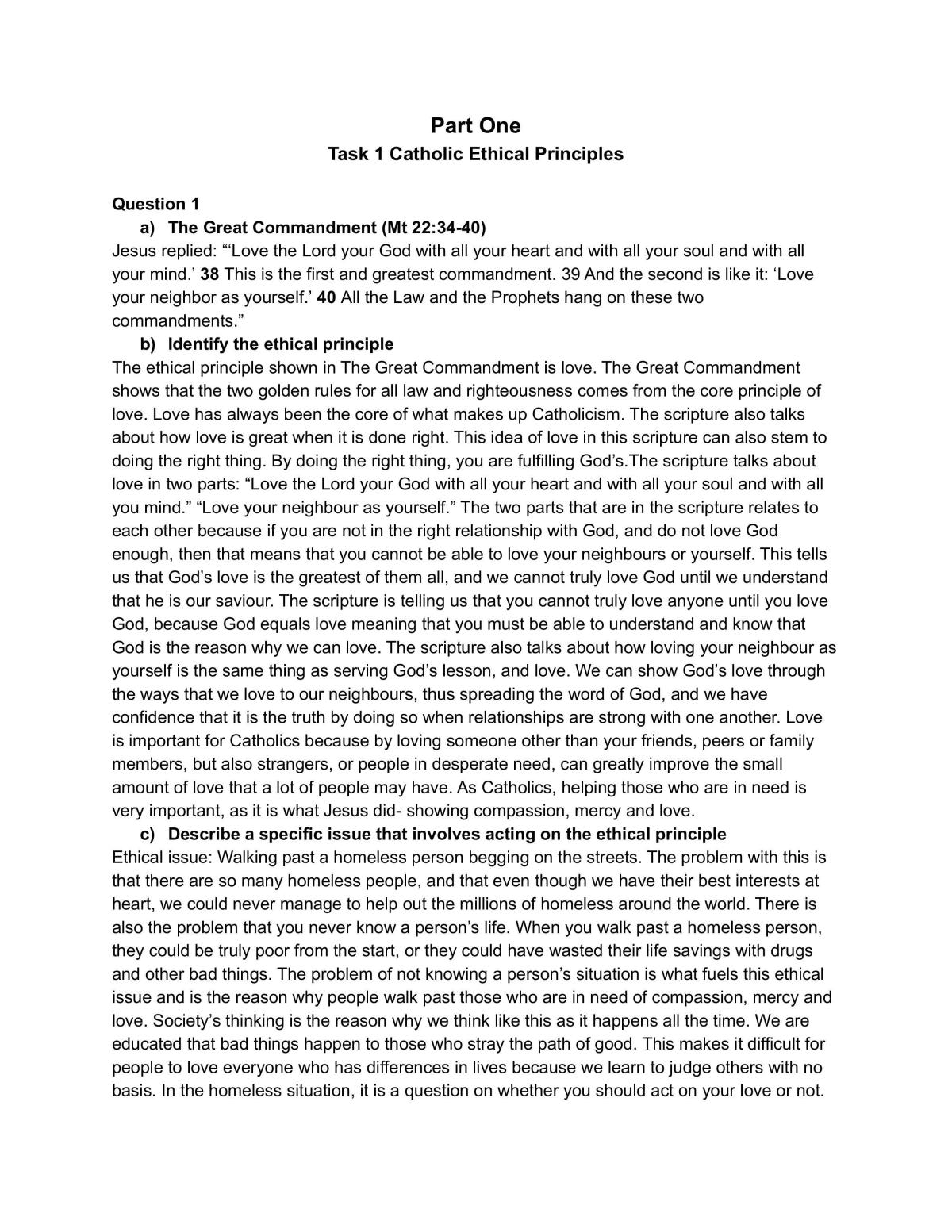 Describe the application of the key ethical principle(s) of a religious tradition to an issue (1.3) - Page 2