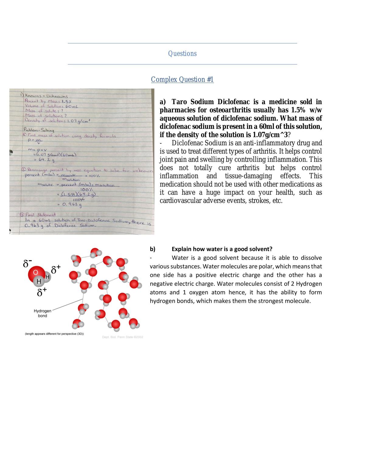 Solutions & Solubility Reflection Questions - Page 2