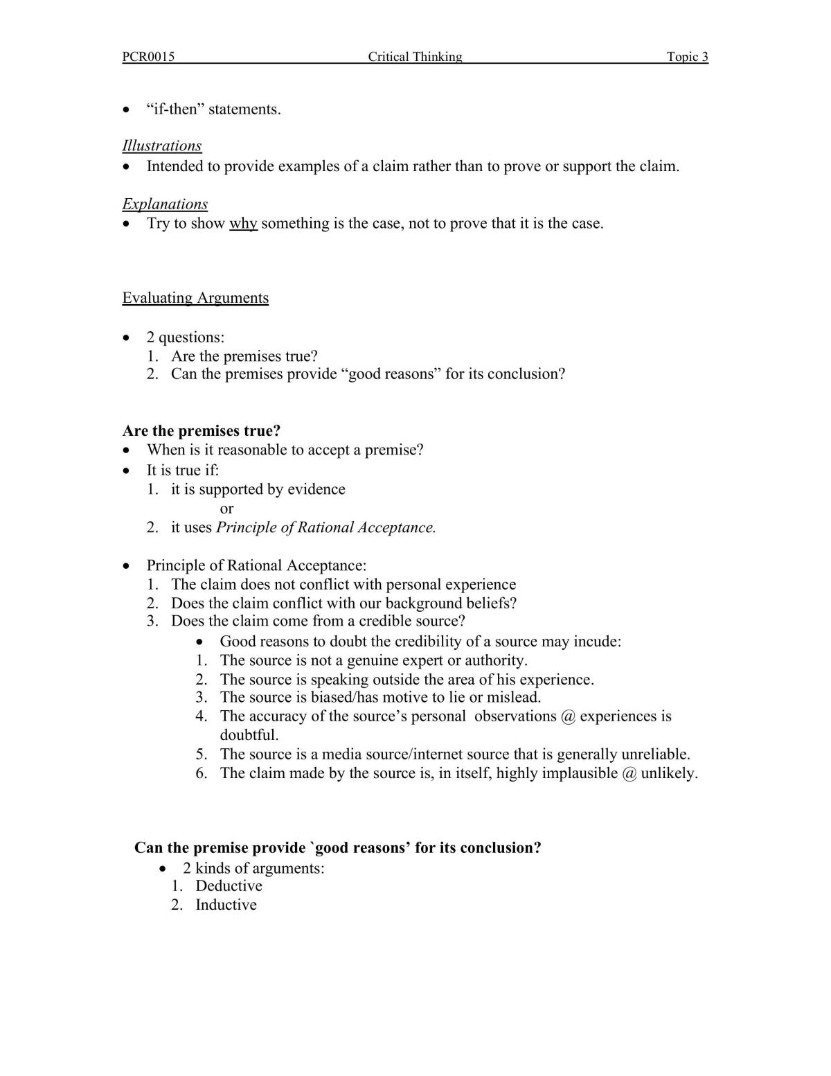 Critical Thinking Notes - Page 11