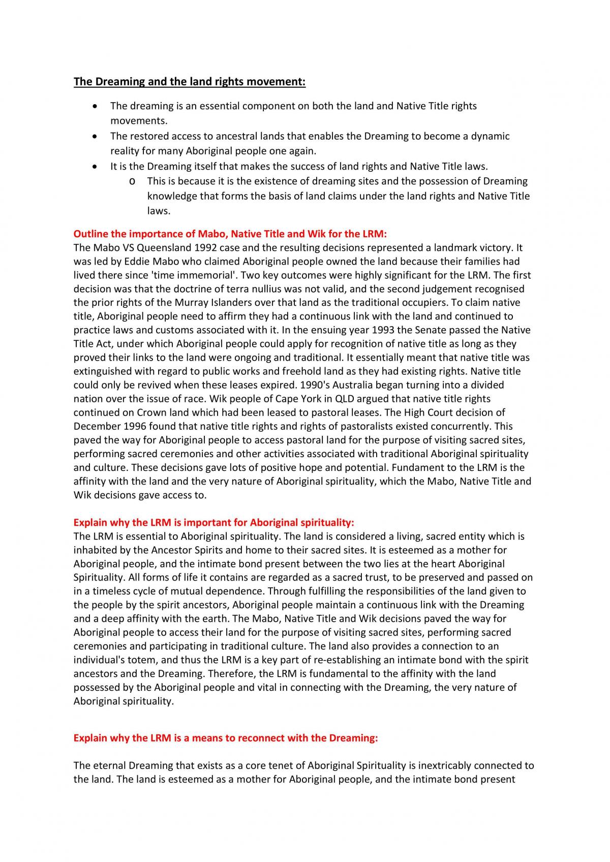 SOR2- Aboriginal and Post 1945 notes - Page 10
