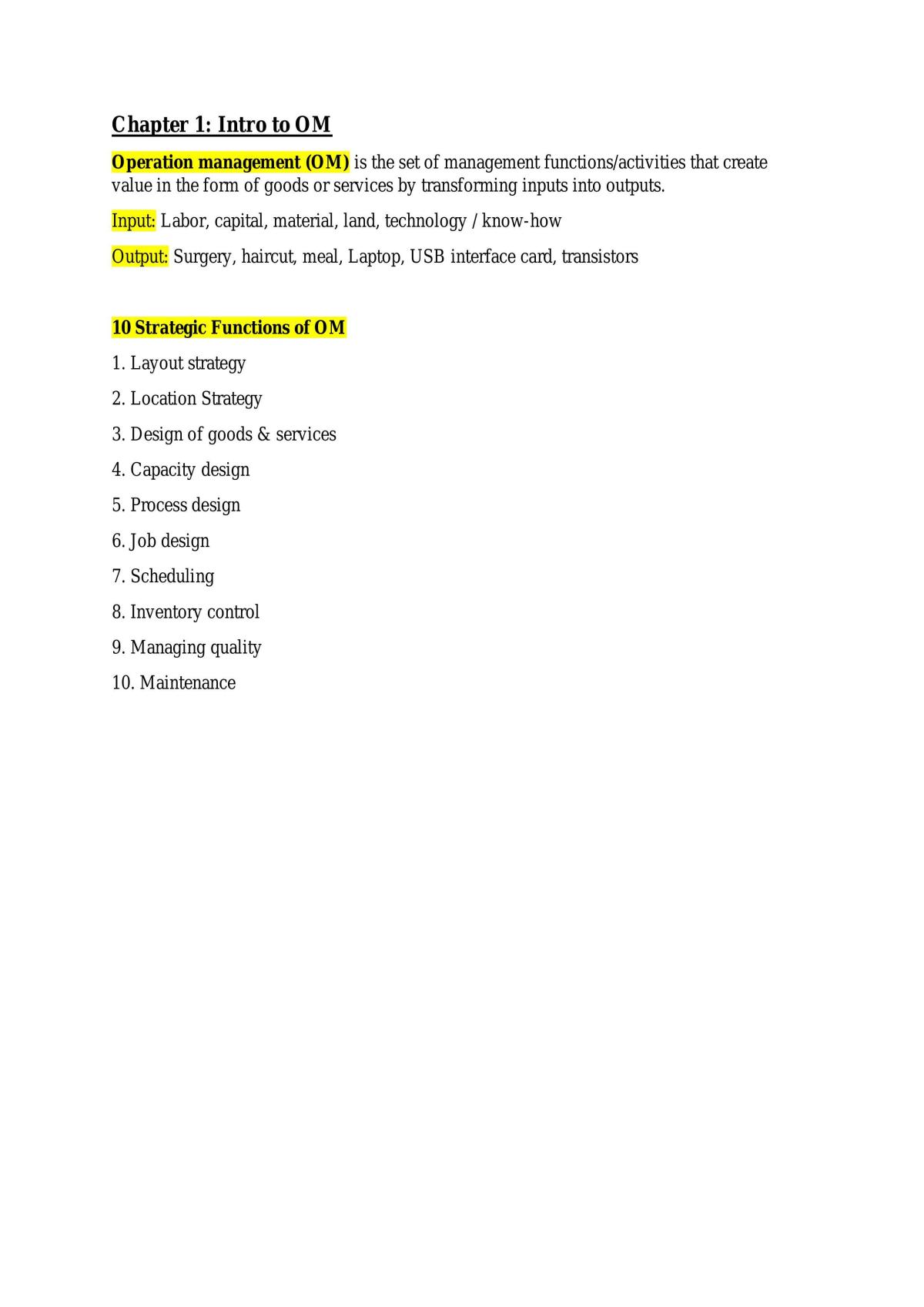 Operation Management Notes - Page 2