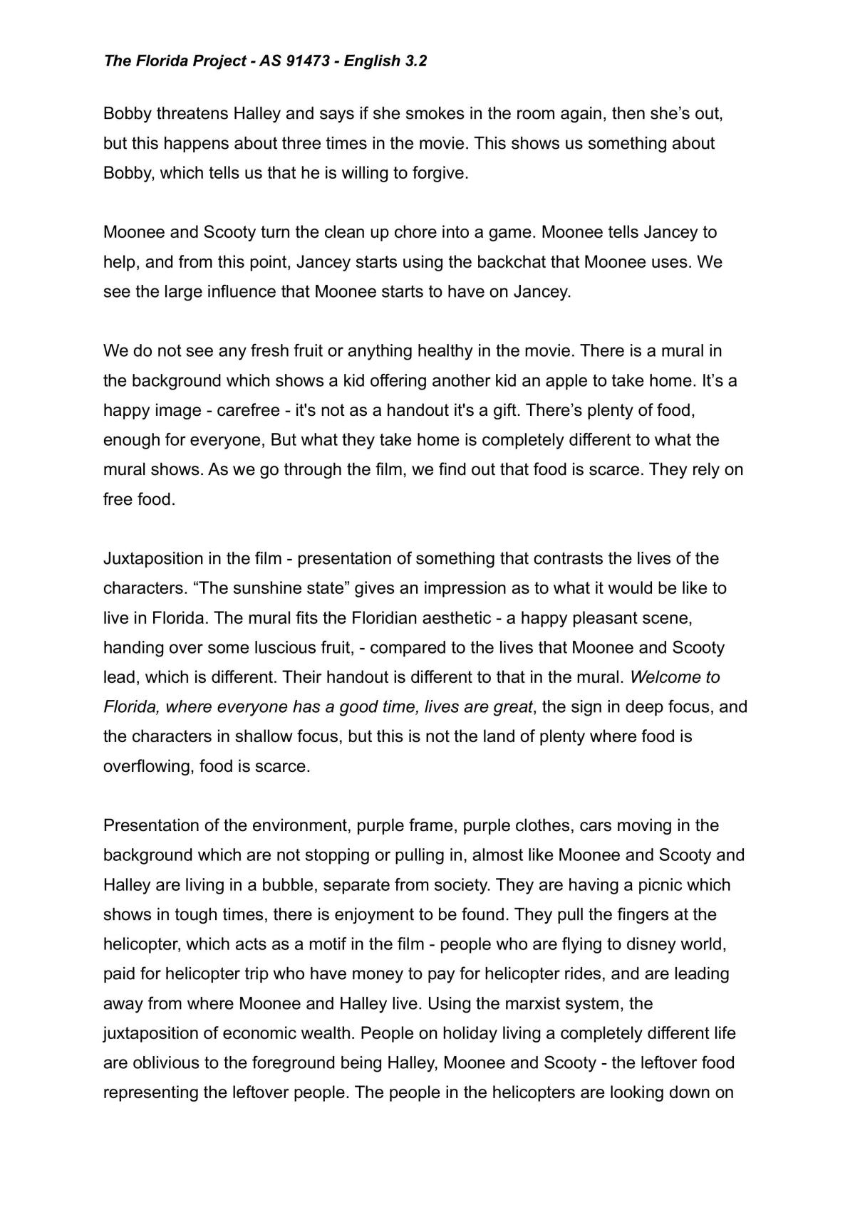 English 3.2: Full notes for the text: The Florida Project - Page 10