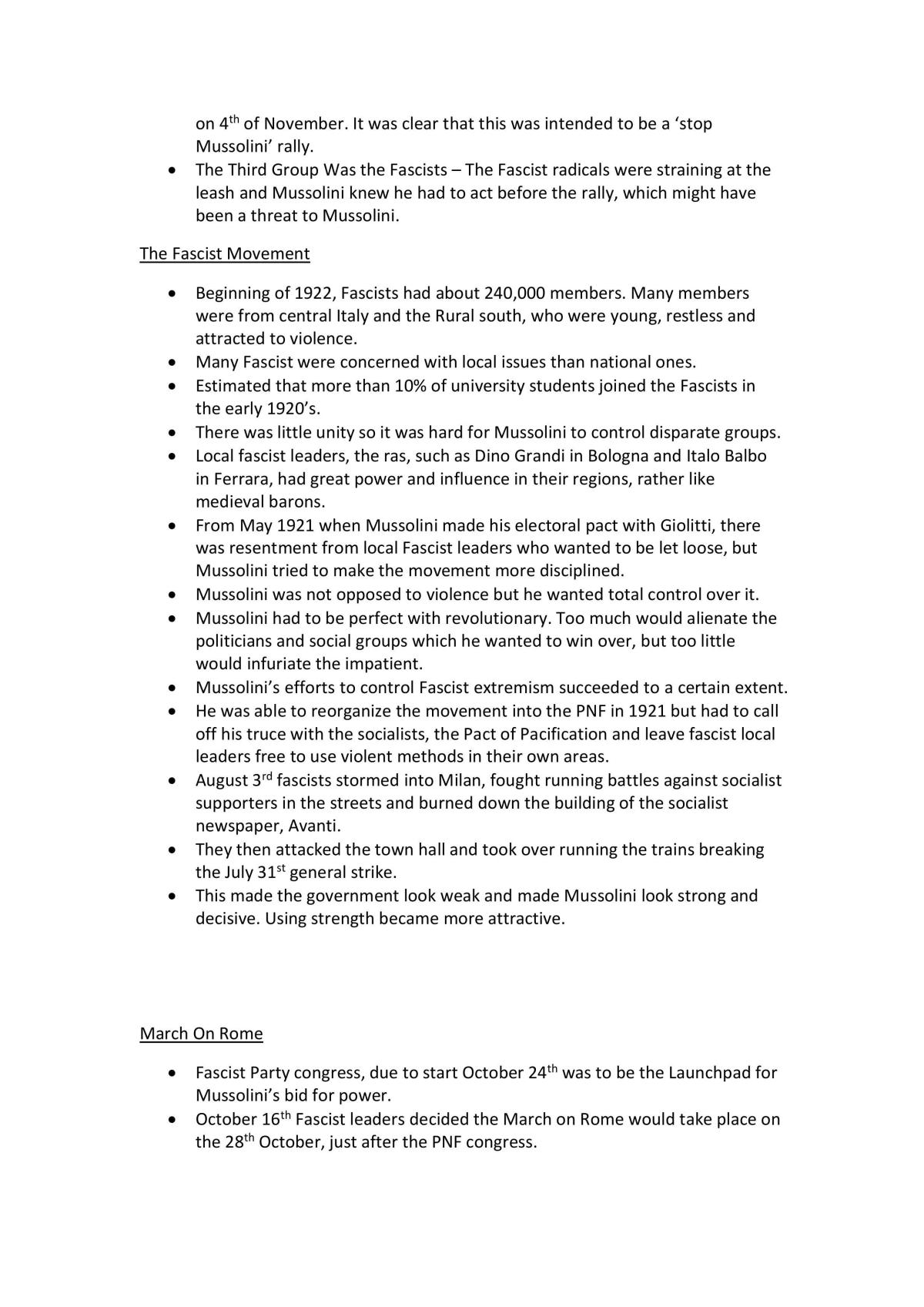 Mussolini's Itality - Complete Study Notes - Page 2