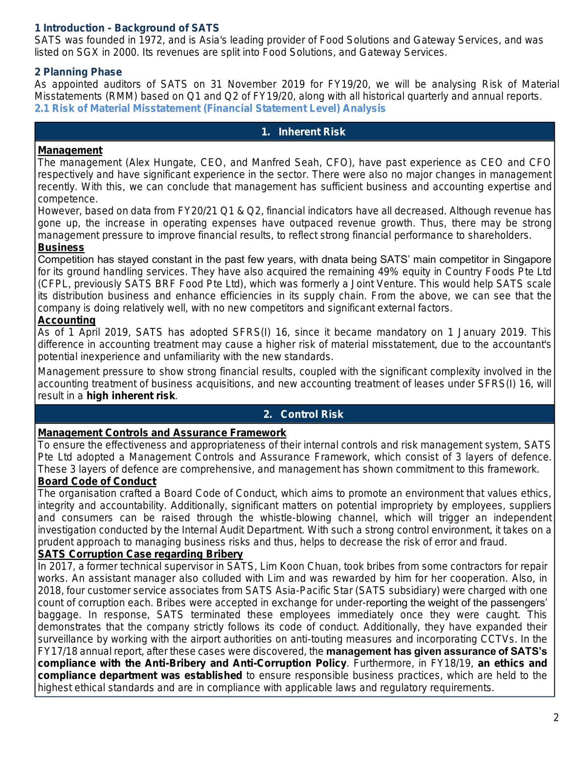 ACC3701 Project Report  - Page 2