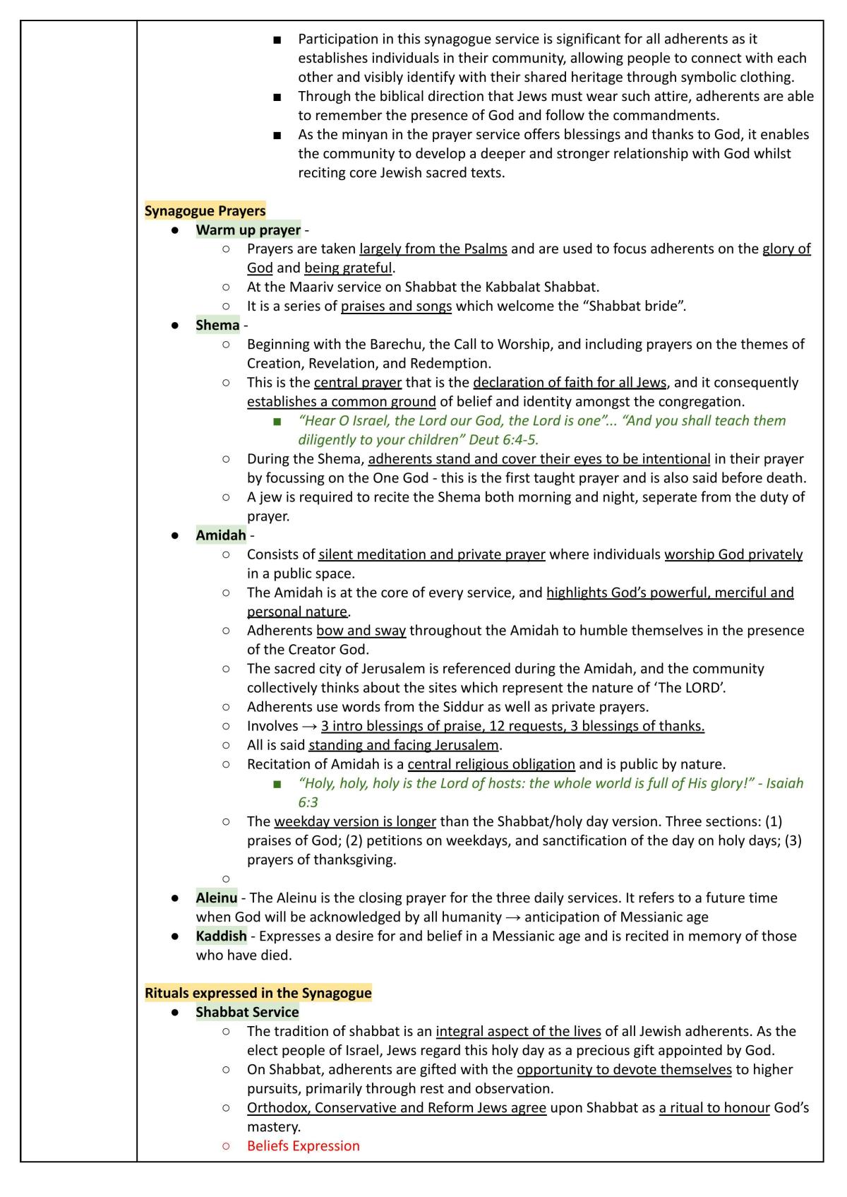 Topic 3 - Judaism: Extensive Notes on Hasidism, Synagogue Services and Bioethics - Page 13