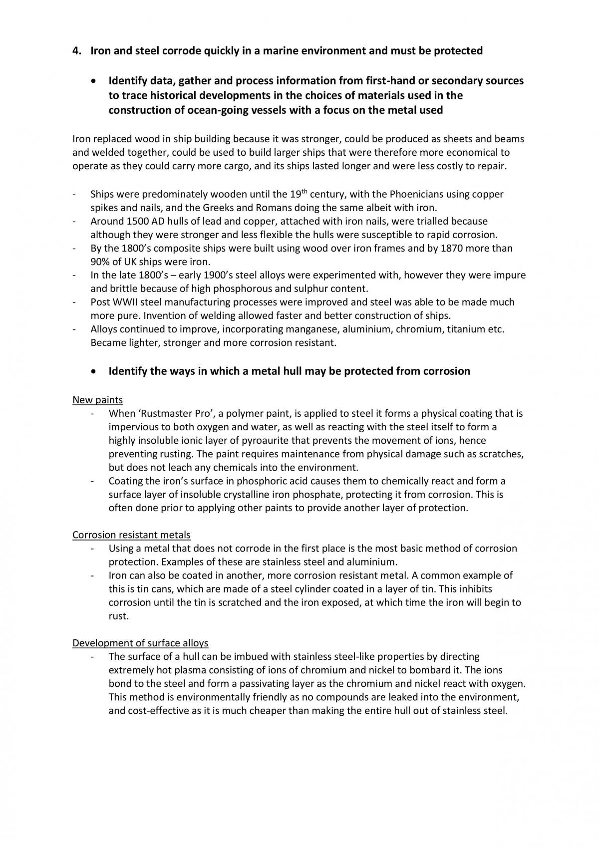 Shipwrecks corrosion and conservation complete notes including equation summary pages. - Page 10