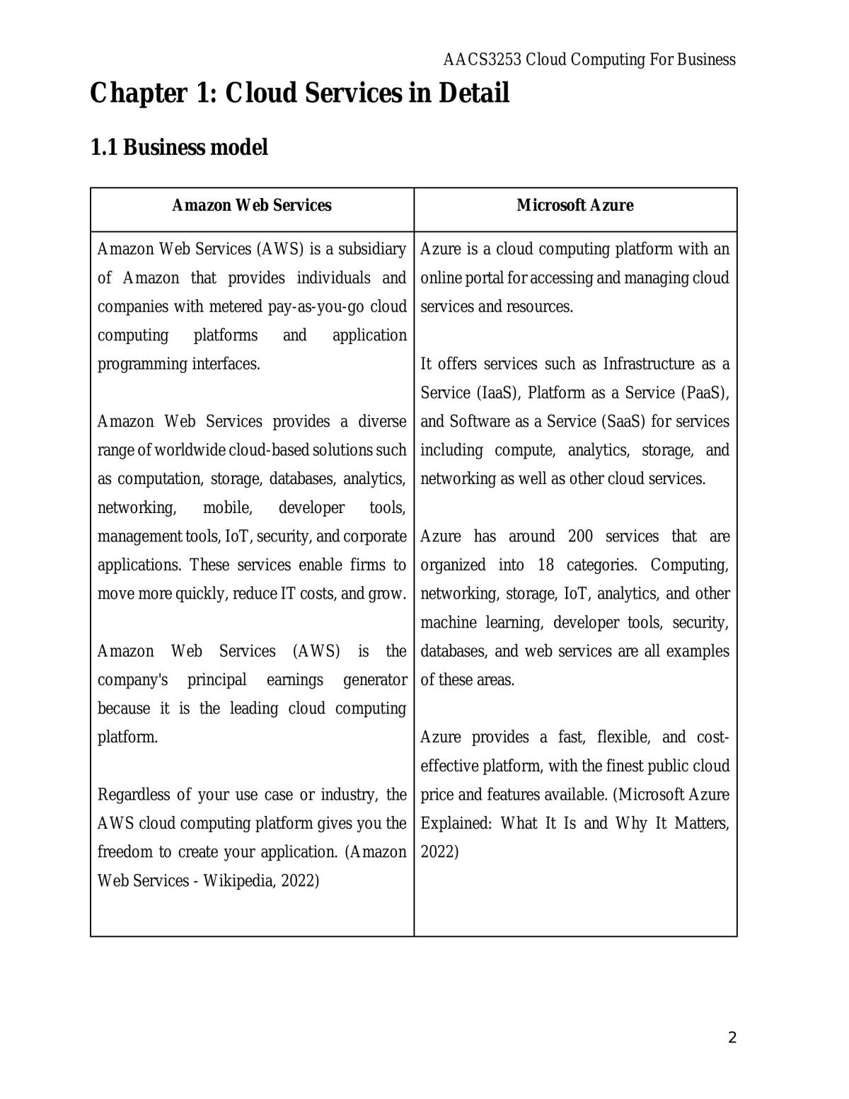 AACS3253 Cloud Computing for Business Notes - Page 2