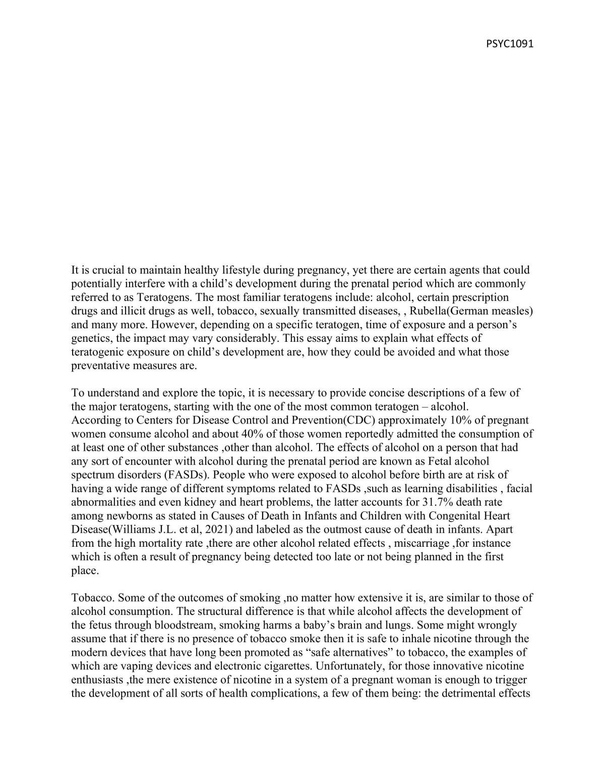 Teratogens and Their Impact on Child’s Development - Page 2