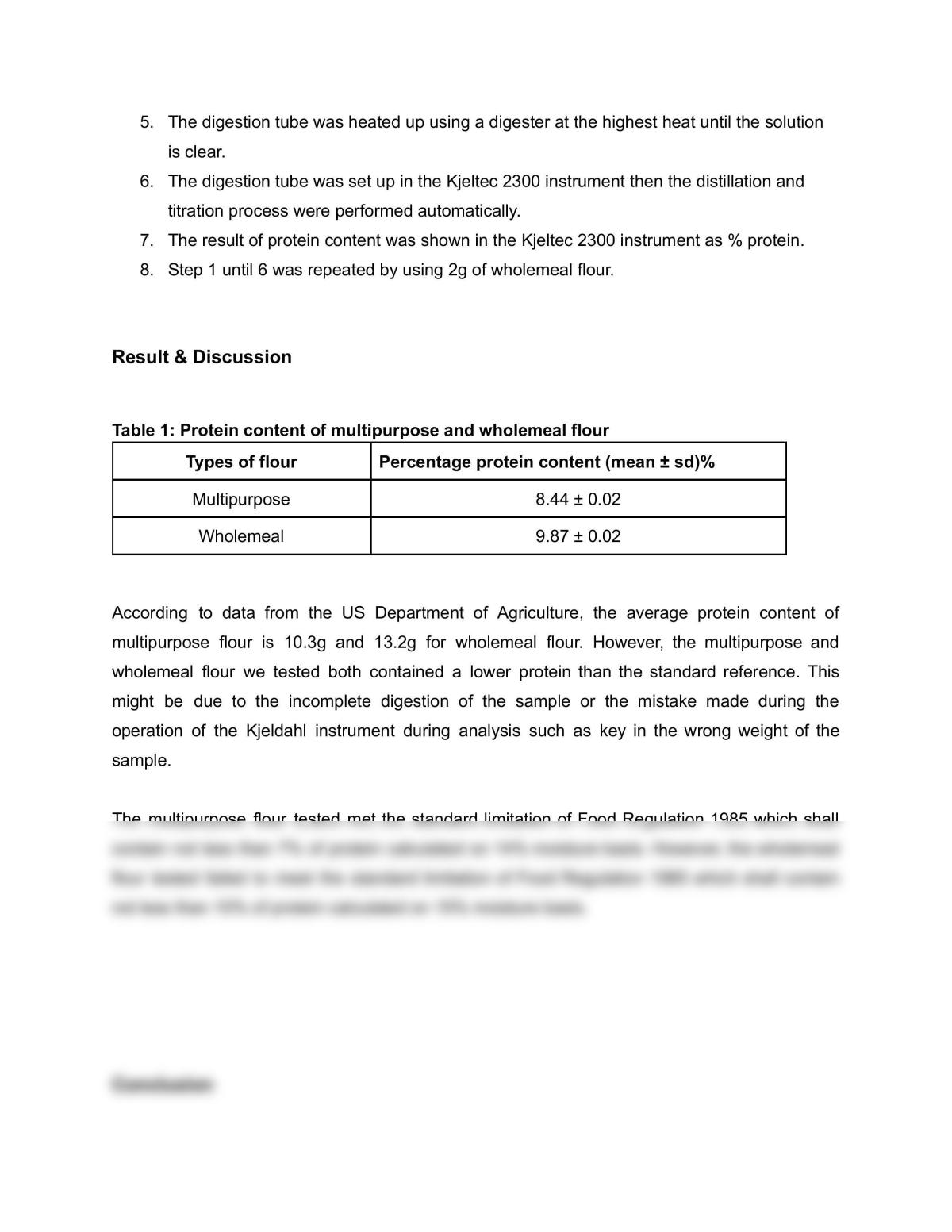 Protein Content Determination - Practical - Page 2