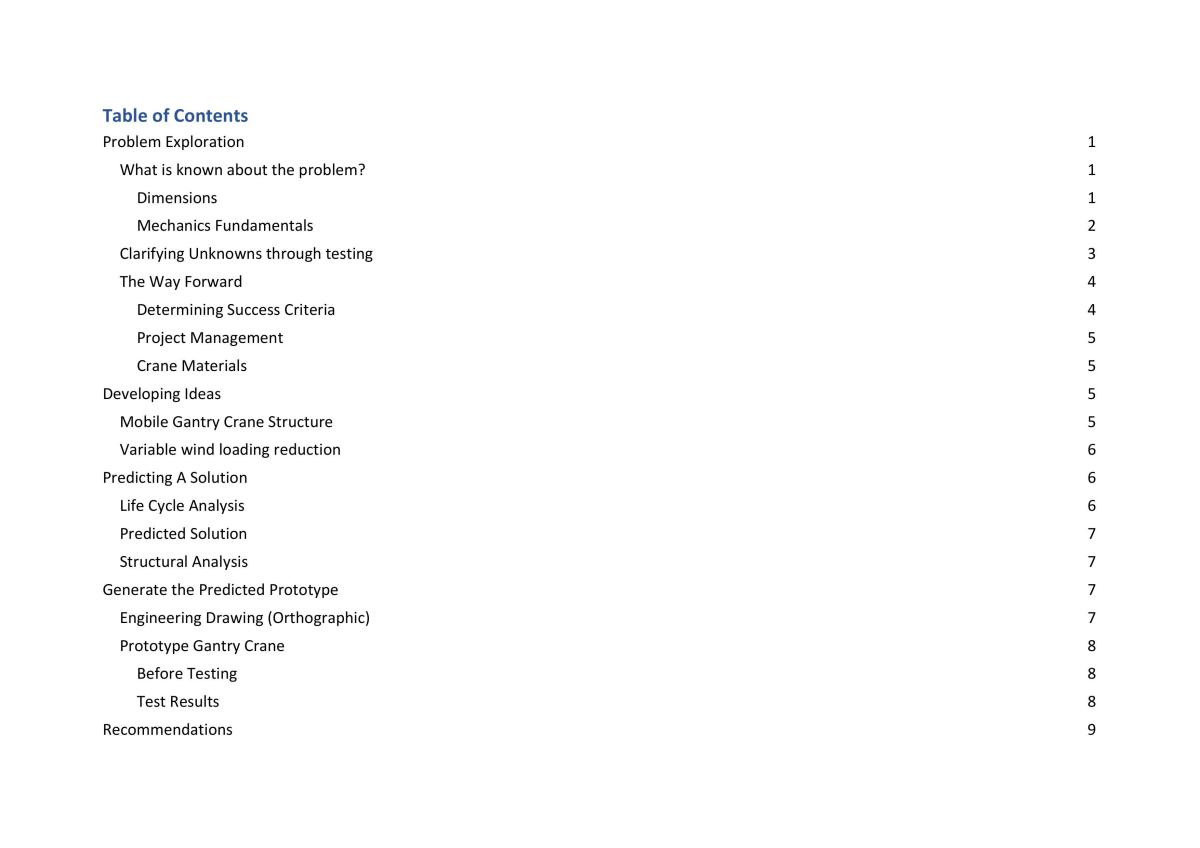 Development, Testing and Appraisal of a Workshop Gantry Crane - Page 2