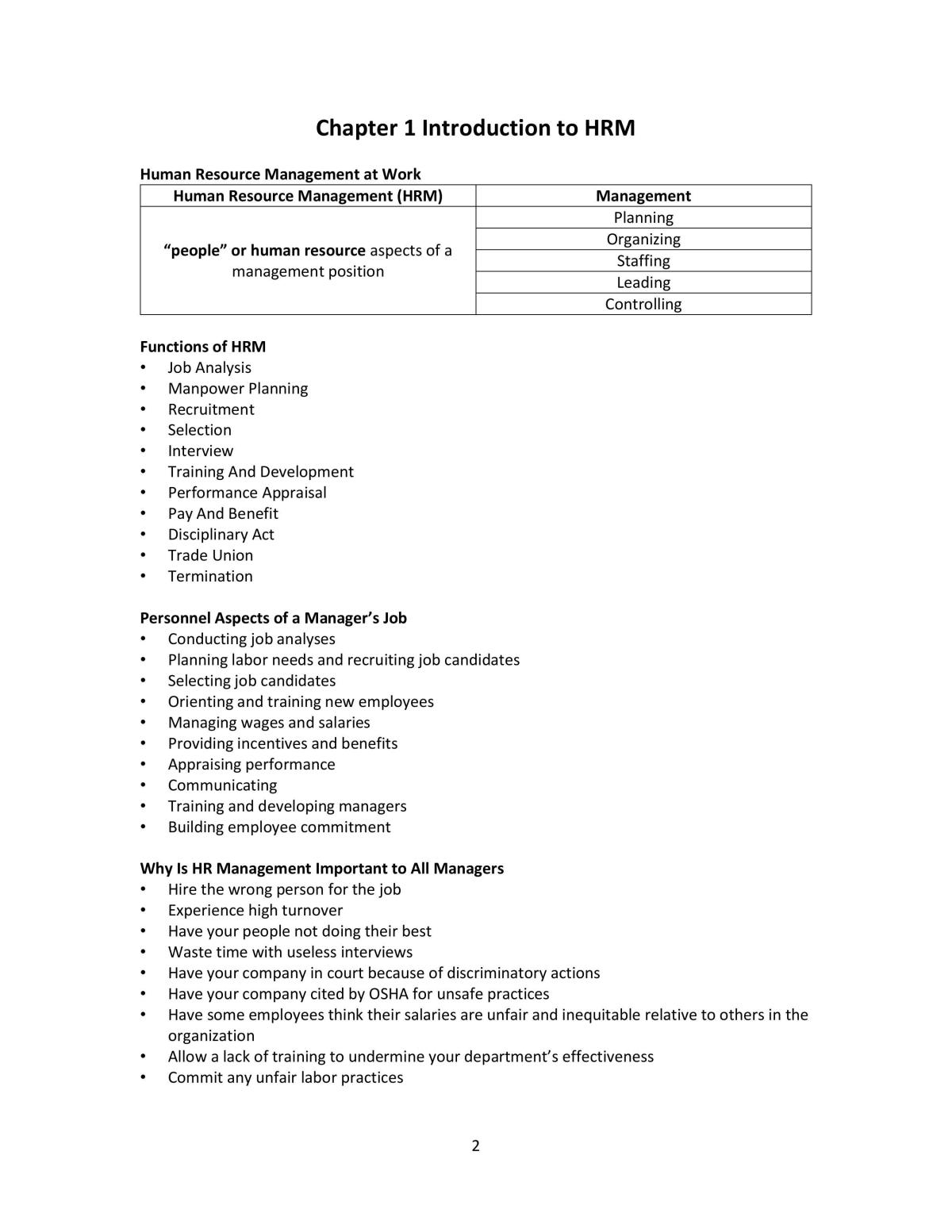 Lecture Notes for Human Resource Issues and Strategies - Page 2
