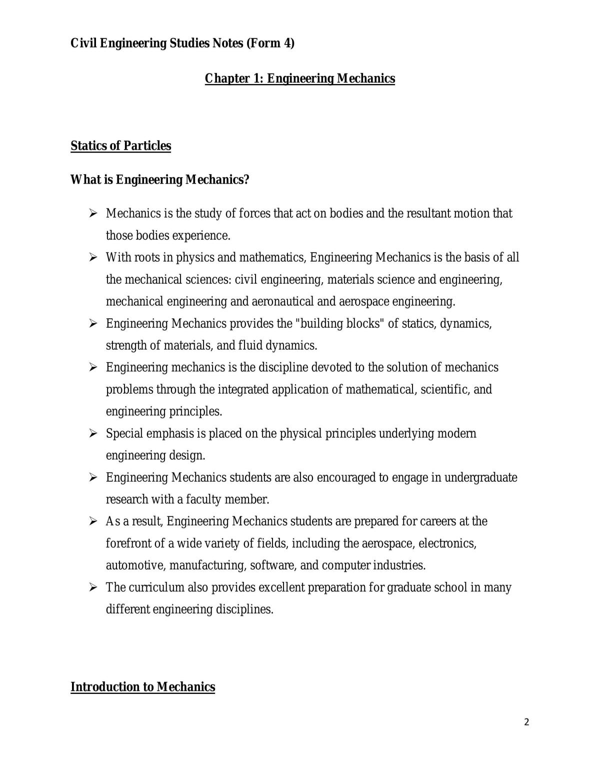 Civil Engineering Studies Notes  - Page 2