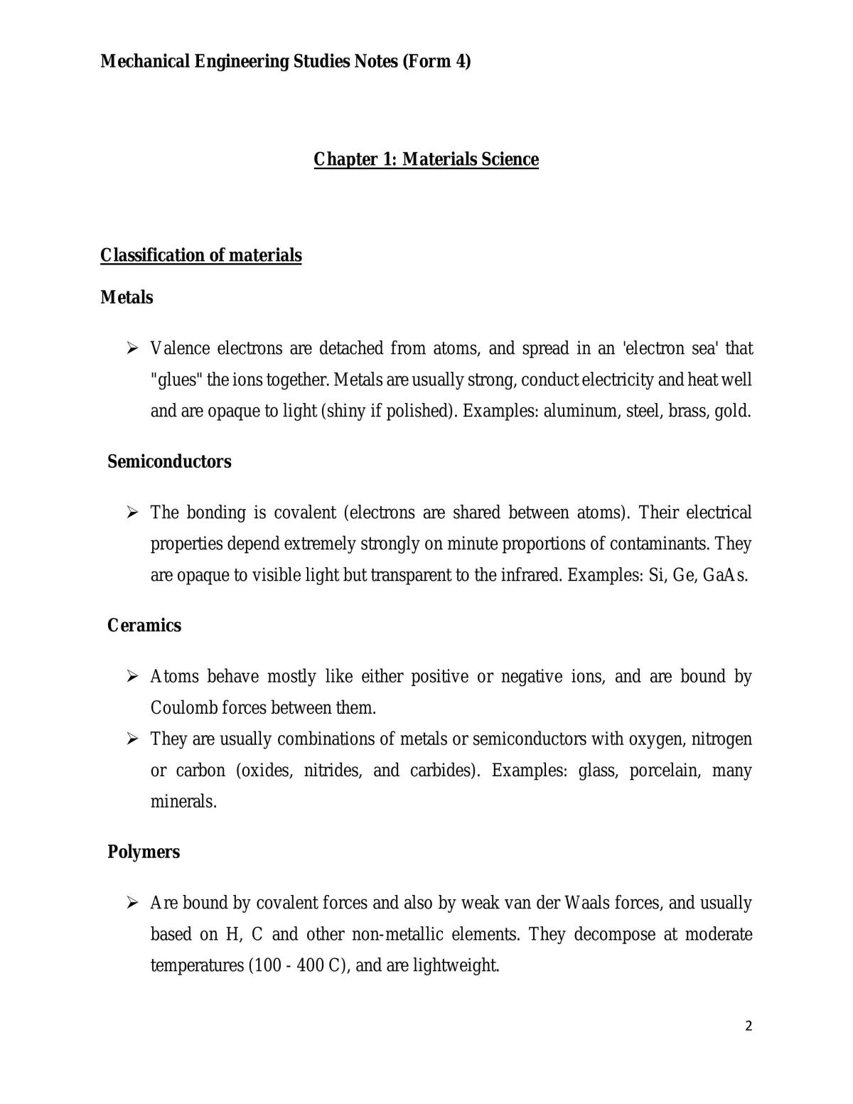 Mechanical Engineering Studies Notes [F4] - Page 2