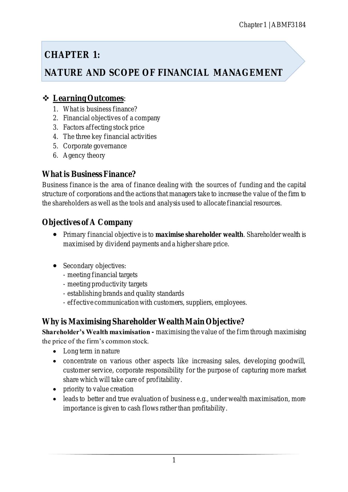 Finance Management Study Notes  - Page 2