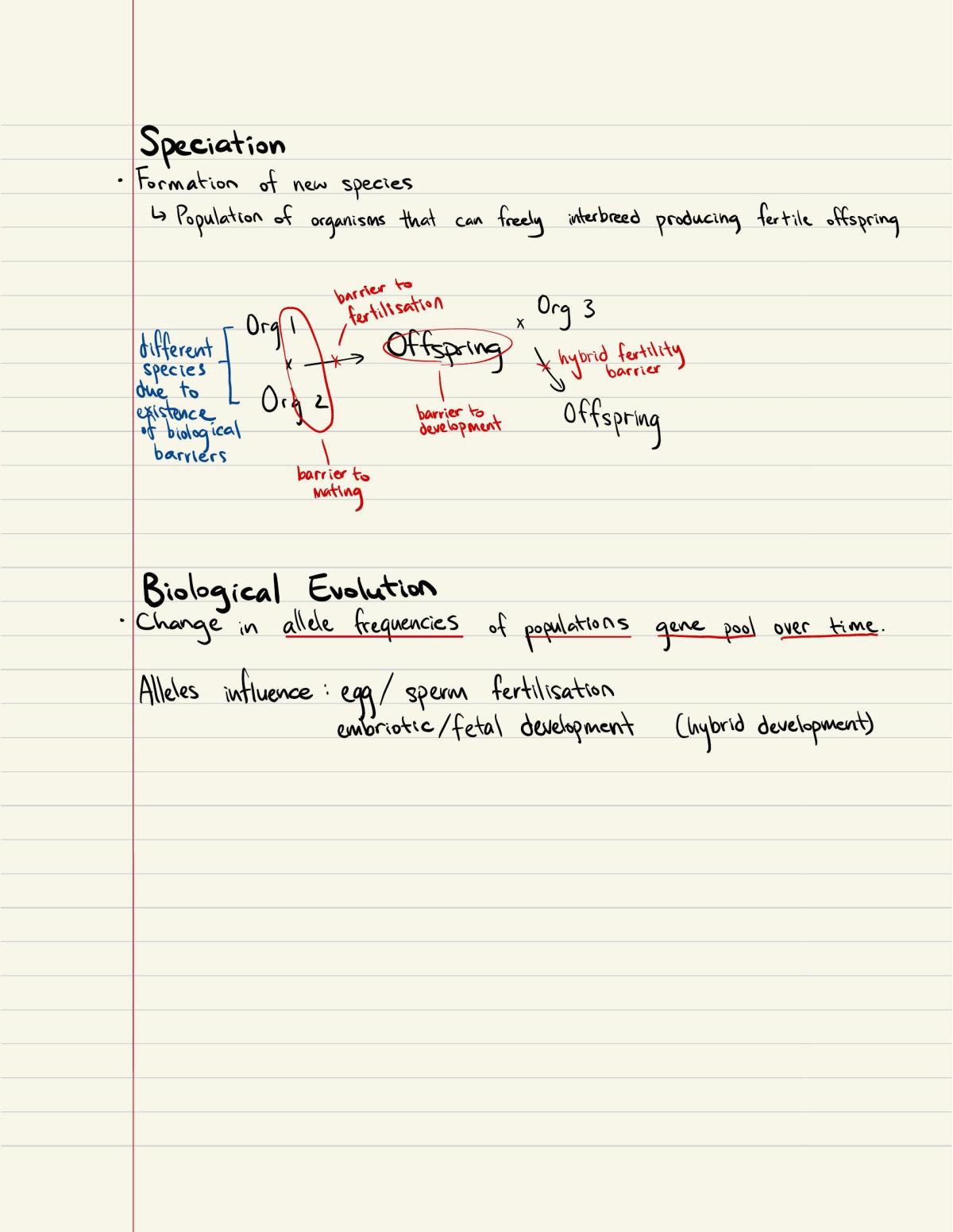 3.5 Biology Speciation - Notes - Page 2
