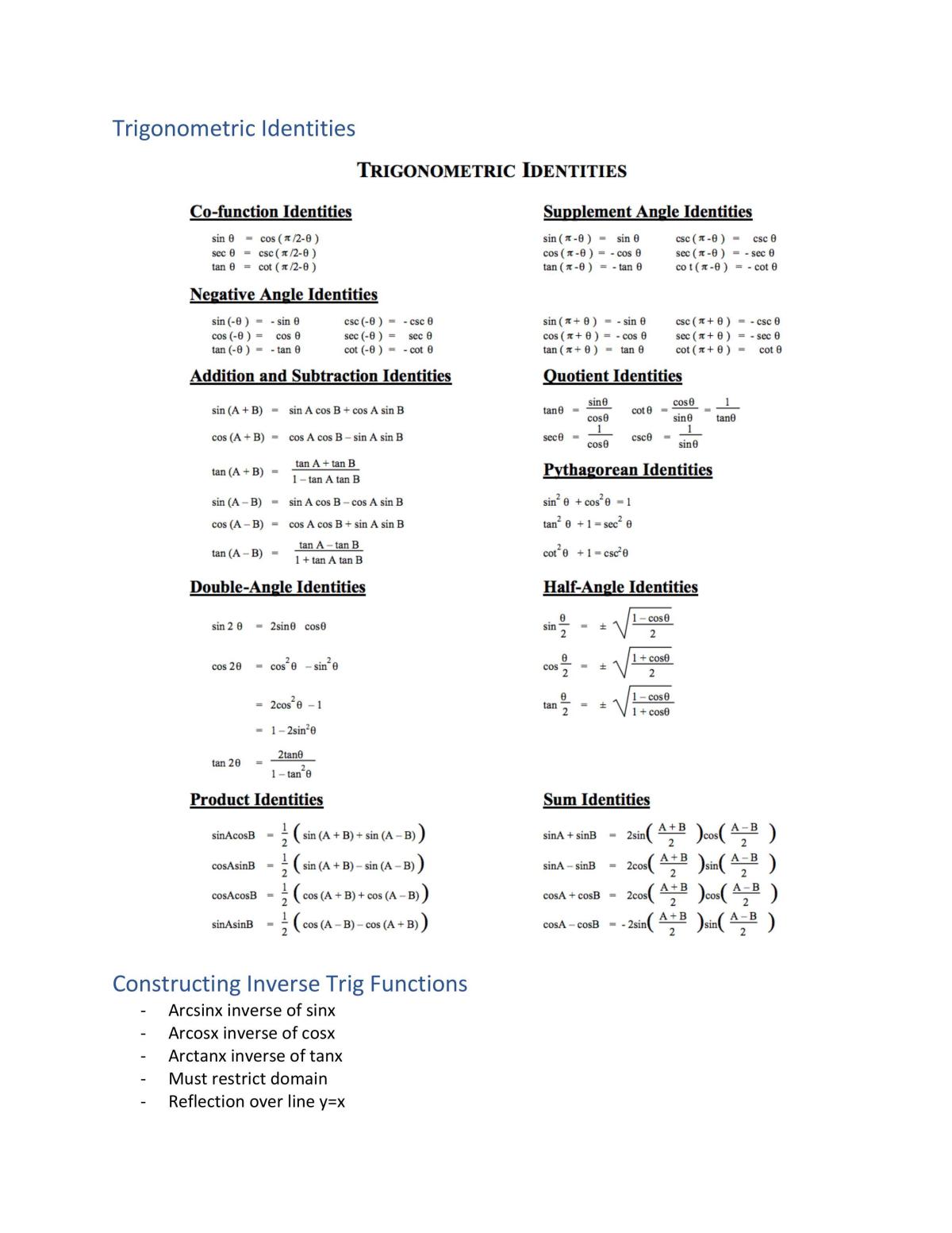 MAT135 Study Notes - Page 5
