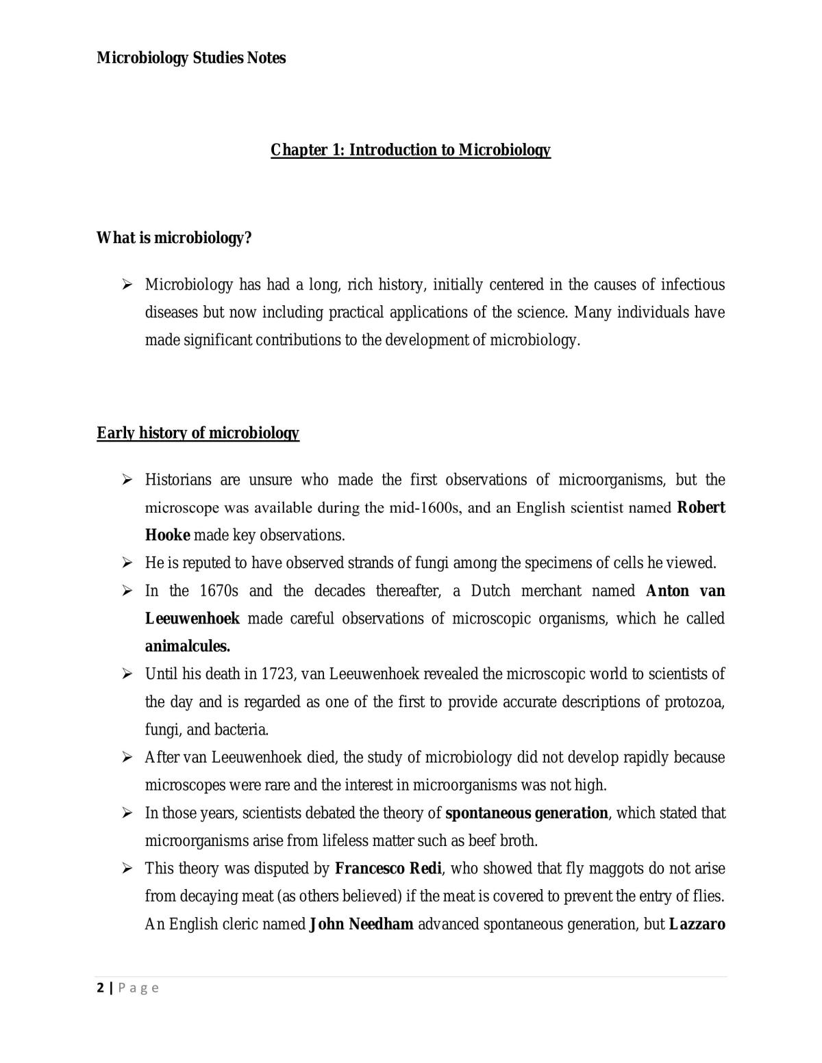 Microbiology Studies Notes  - Page 2