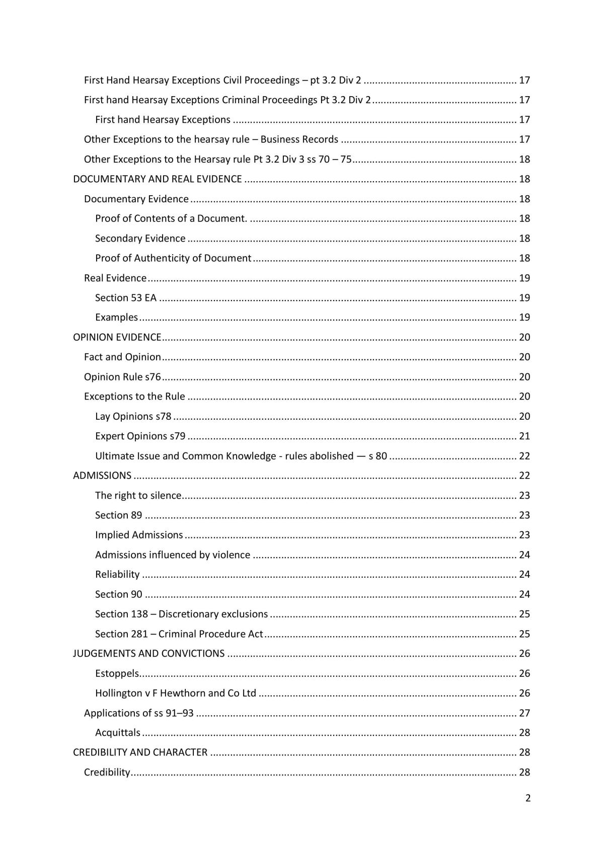 Evidence Notes - Page 2