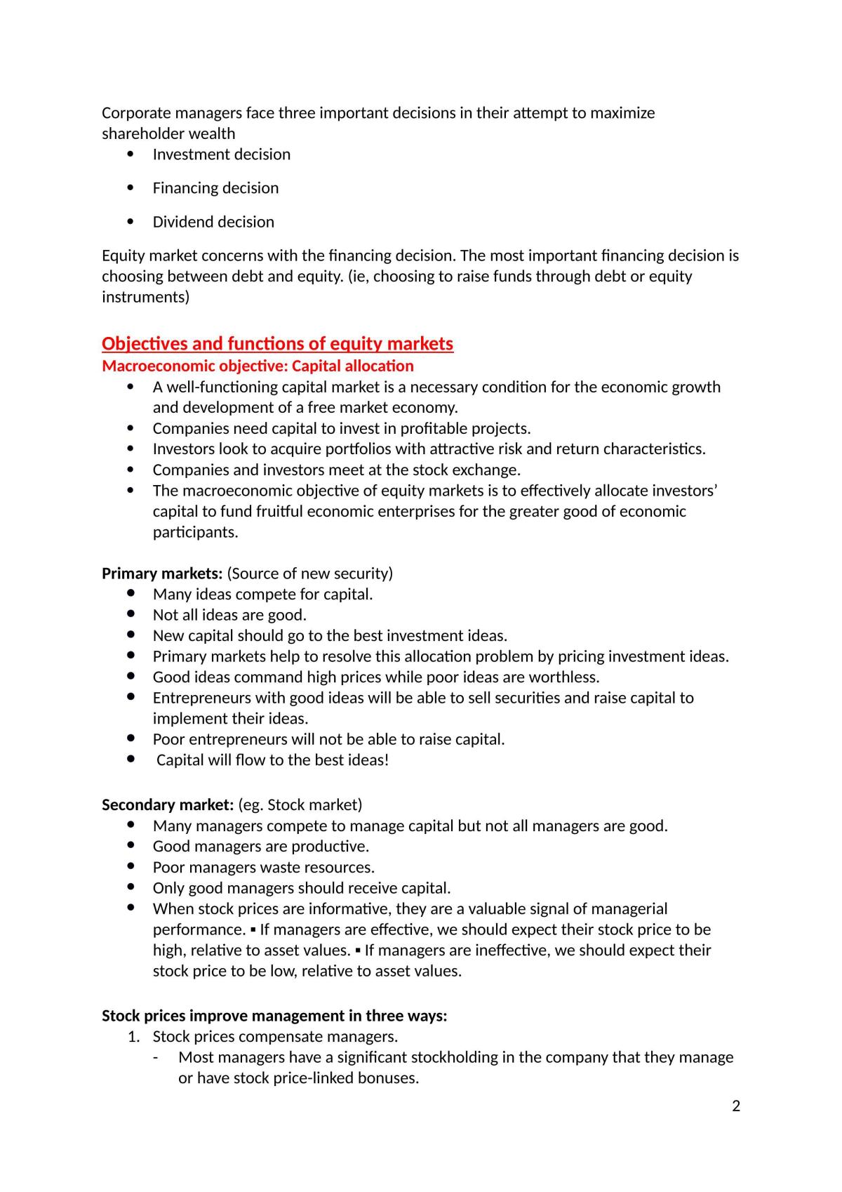 Equity Markets Notes - Page 2