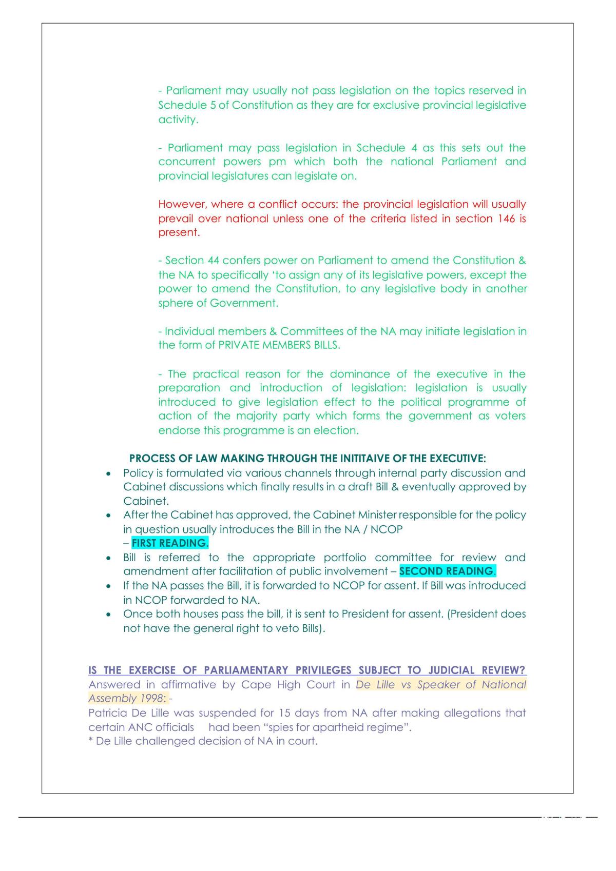 Constitutional Law (Public Law) Course Notes - Page 23