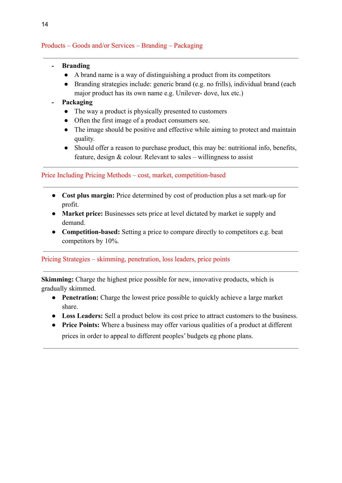 Marketing Topic Notes - Page 14