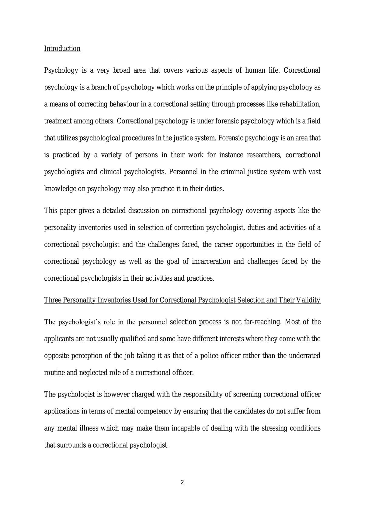 Correctional Psychology Essay - Page 2