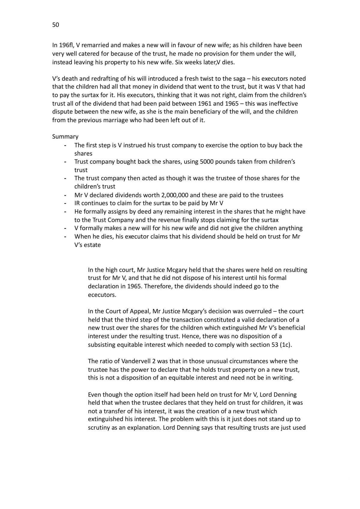 Law of Trusts Summary - Page 50