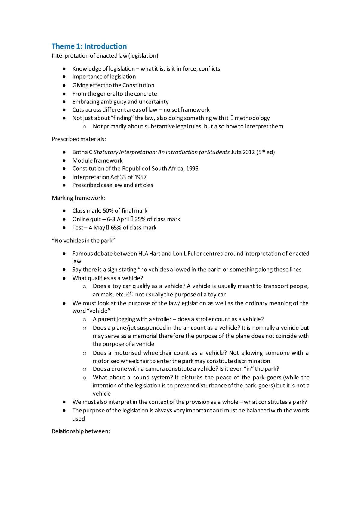 Interpretation of Enacted Law Course Summary for Topics 1 to 9 - Page 2