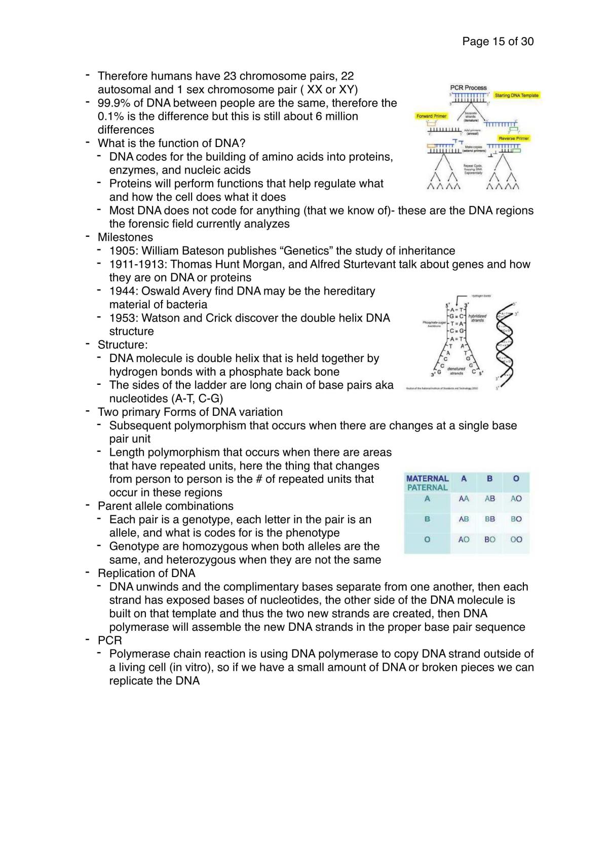 Notes for Forensic Biology: Biological Concepts And Body Fluids - Page 15