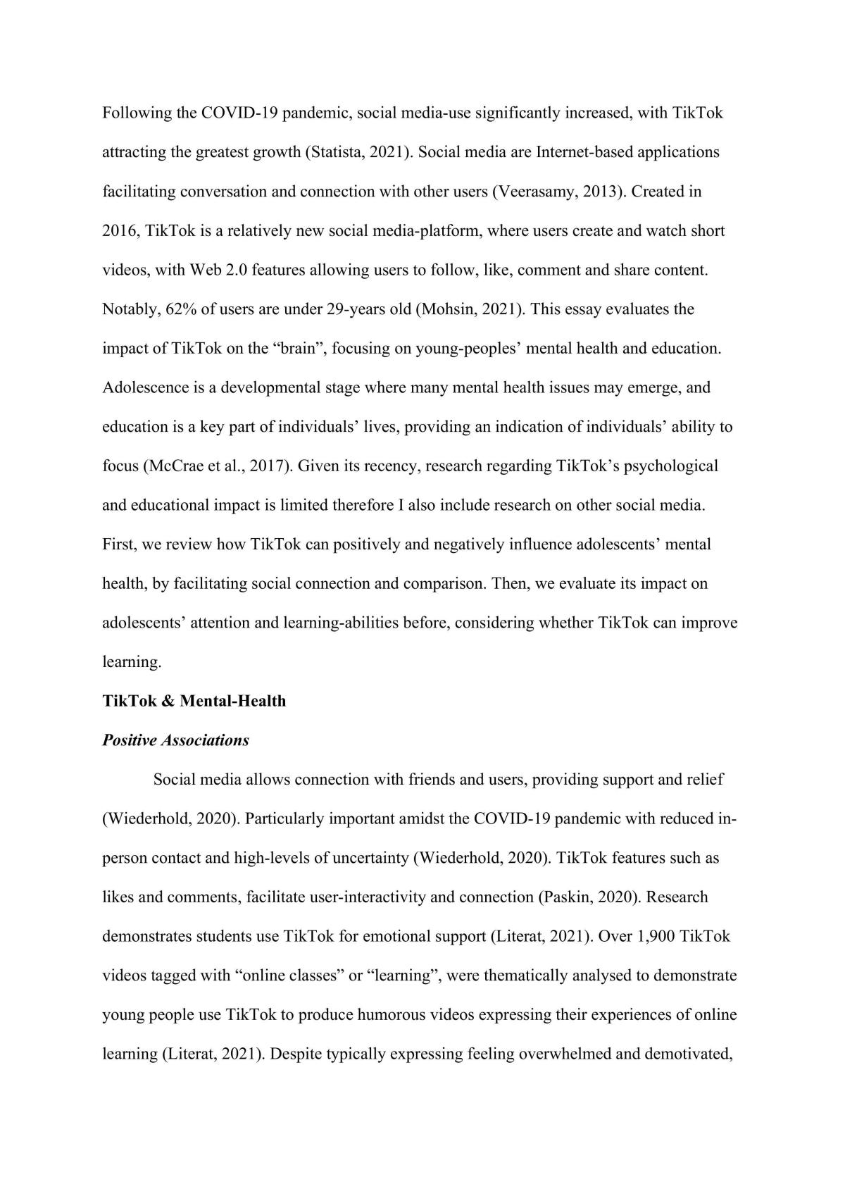 Essay Discussing 'Is Tikok bad for your brain?'  - Page 2