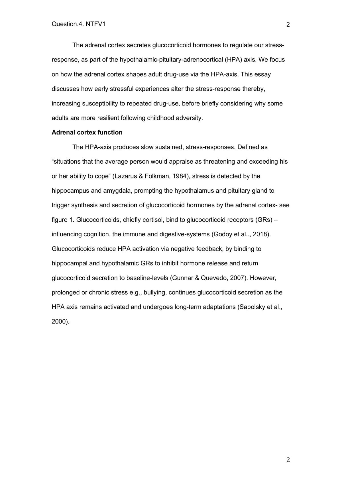 Essay discussing the adrenal cortex is involved in shaping adult behaviour? - Page 2