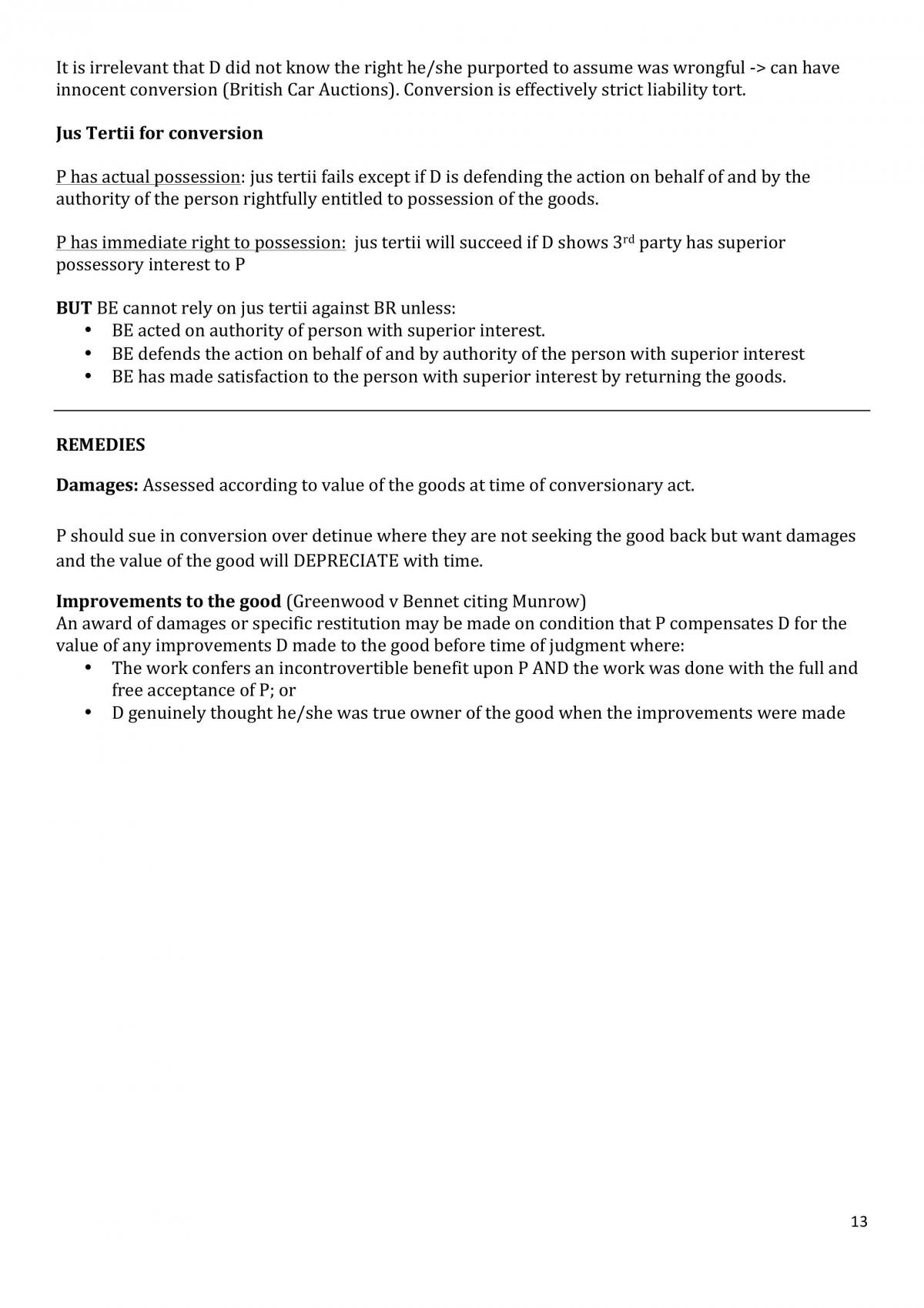 Torts A Exam Notes - Page 13