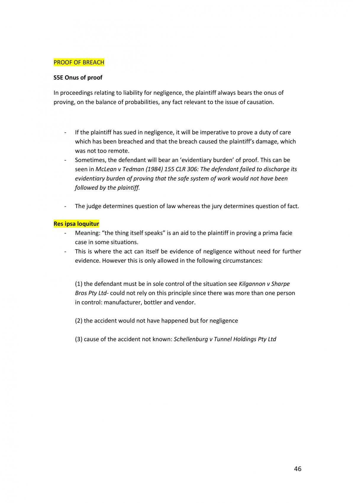 Torts Complete Notes  - Page 46