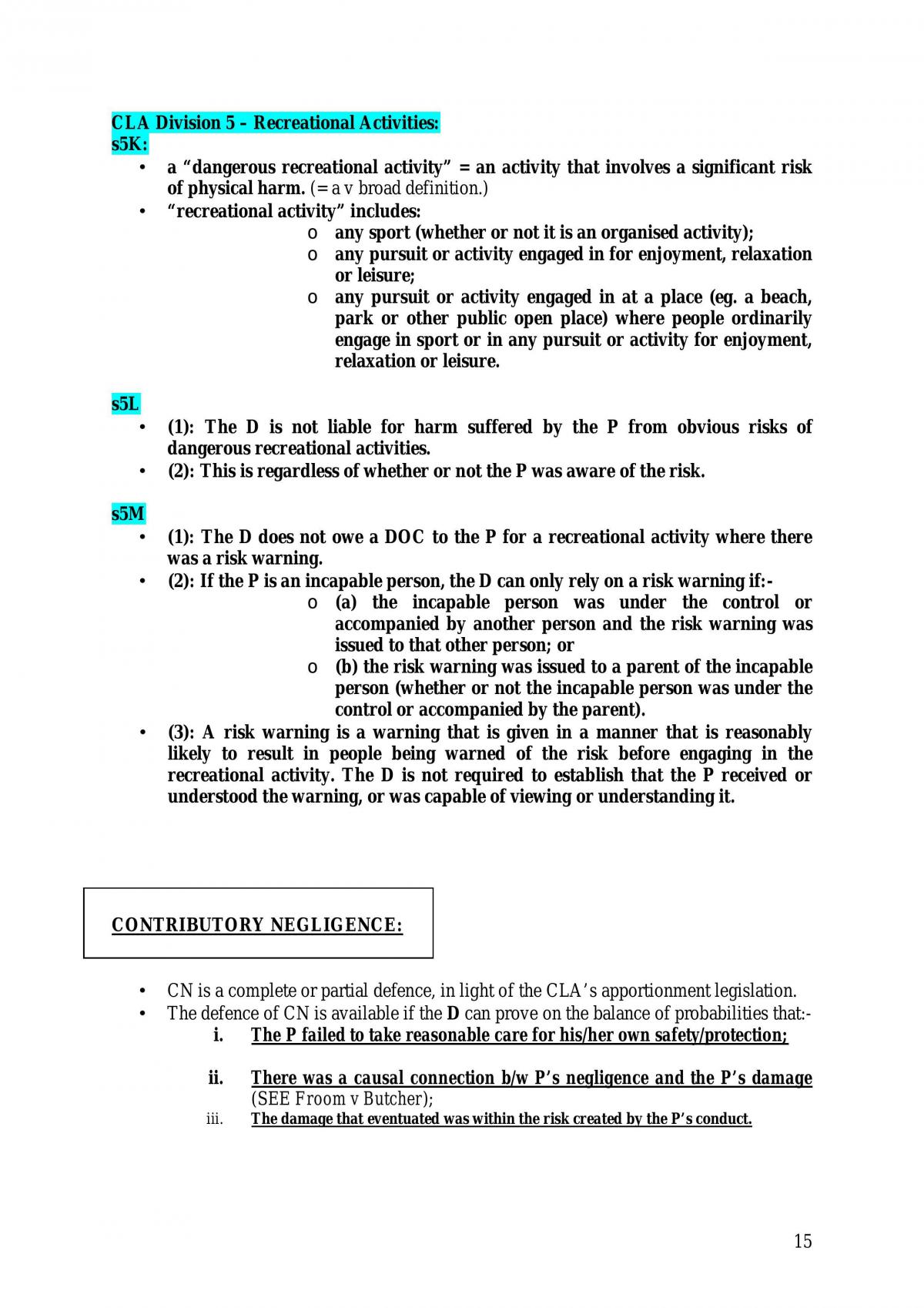 Torts Notes - Page 15