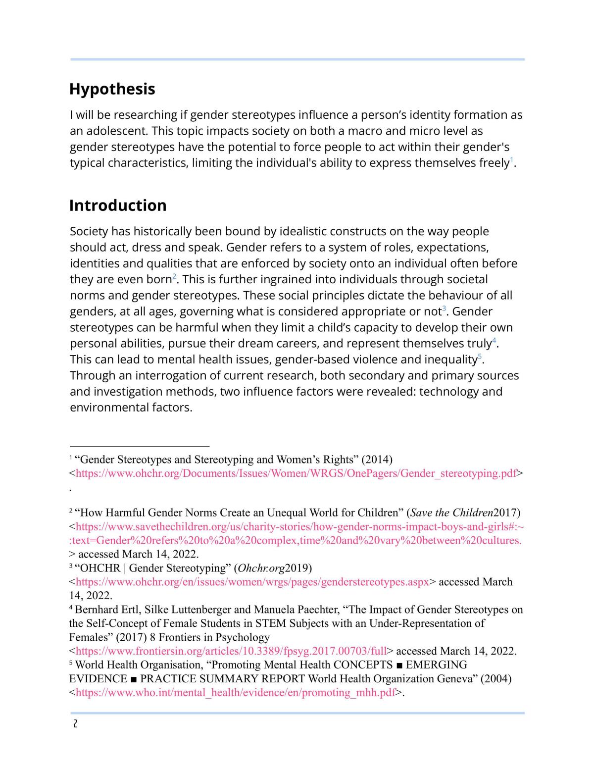How do gender stereotypes influence a person's identity formation as an adolescent: Society and Culture - Page 2