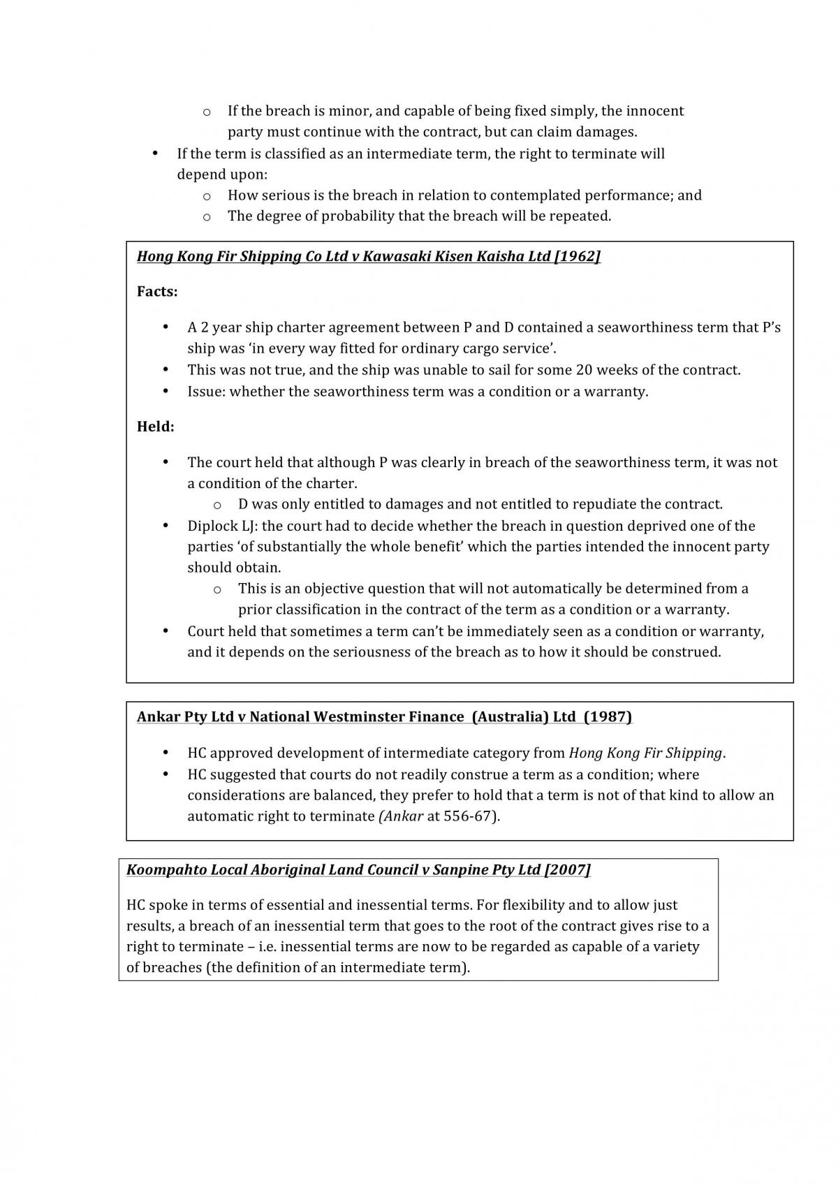 Final Exam Notes for Contracts at UTS - Page 98