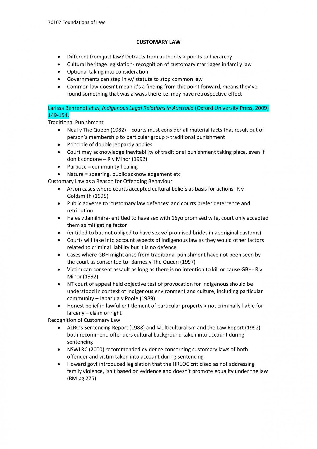 Foundations of Law Final Exam Notes- Autumn 2014 - Page 15