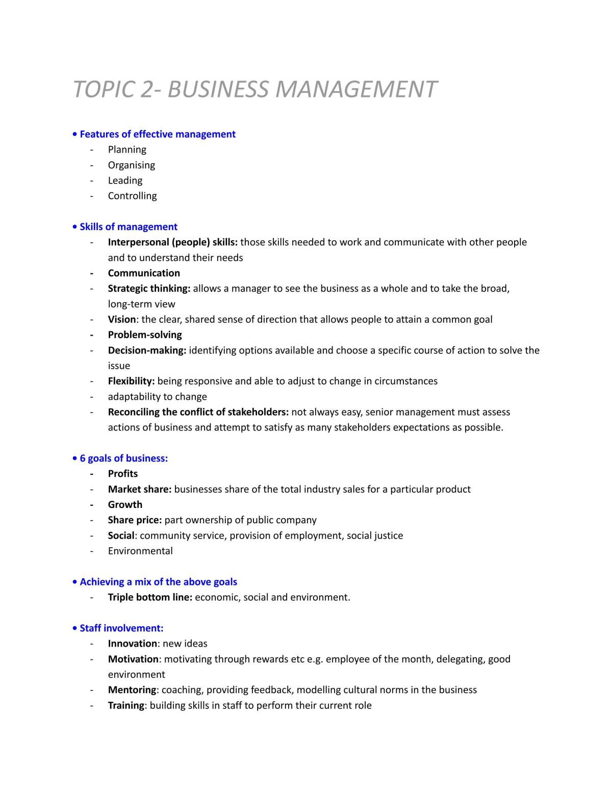 Business prelim full year notes | Business Studies - Year 11 HSC ...