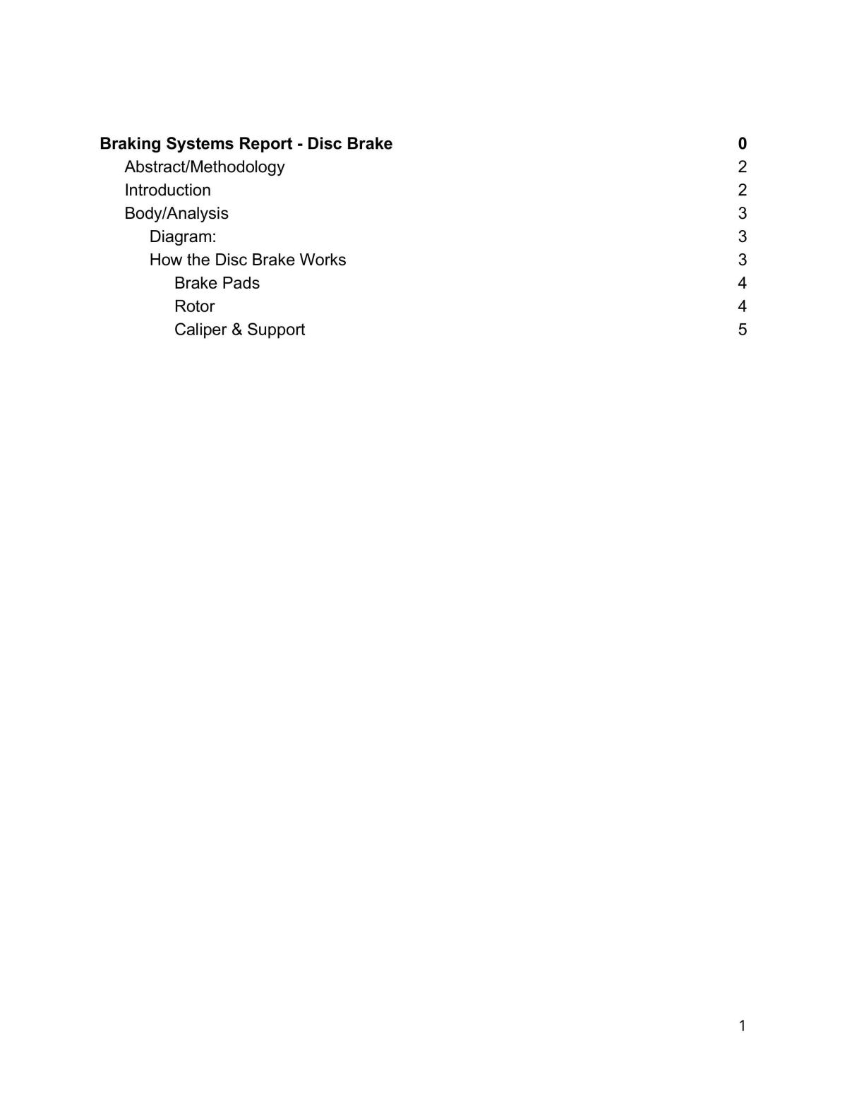 Report on Breaking Systems - Disc Brake  - Page 2