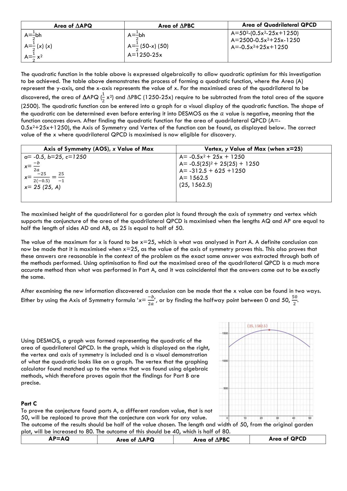 Garden Plot Quadratics Investigation - Page 3