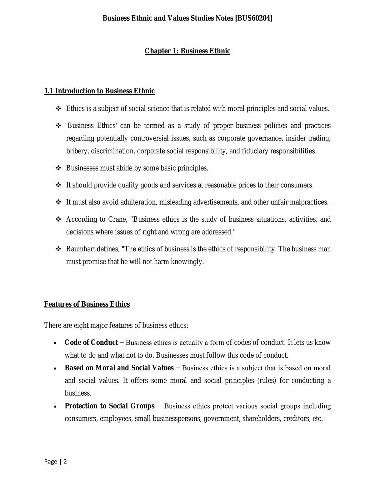 Business Ethnic and Values Completed Notes  - Page 2